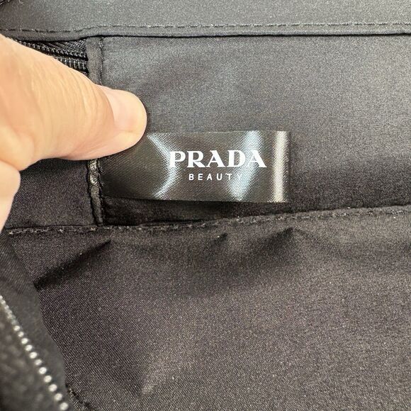 PRADA PARADOXE Beauty Pouch Pink/Black Triangle Bag Cosmetic Makeup Case - Picture 6 of 6